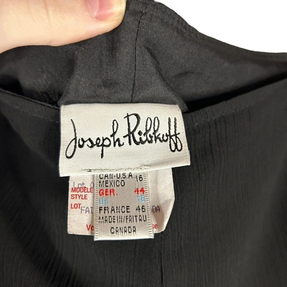 Joseph Ribkoff Womens 16 Sheer Black High-Rise Lined Palazzo Dress Pants Chiffon - Picture 8 of 12